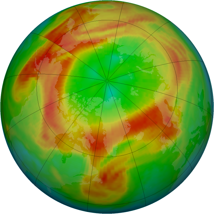 Arctic ozone map for 09 March 1990